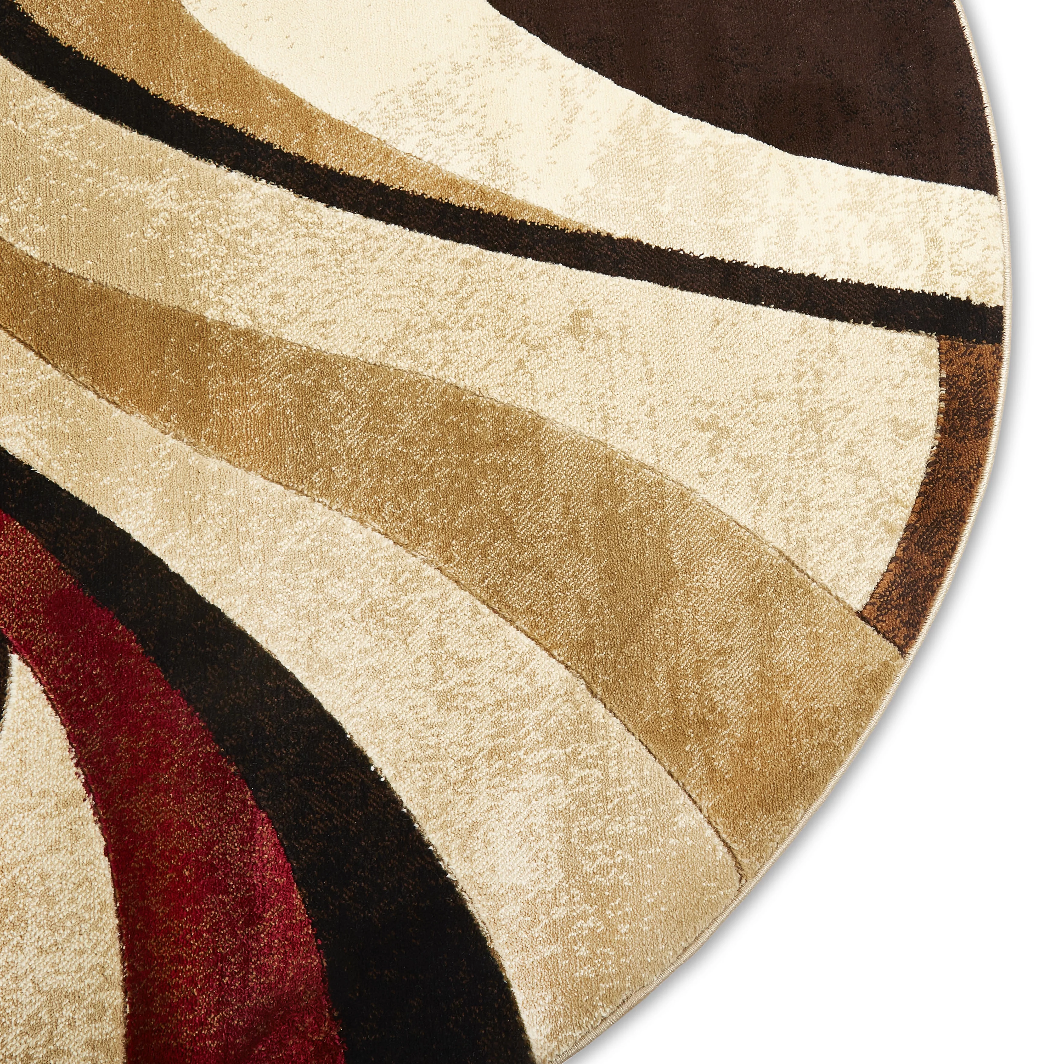 Home Dynamix Tribeca Slade Contemporary Abstract Area Rug, Brown/Red, 7'10" Round