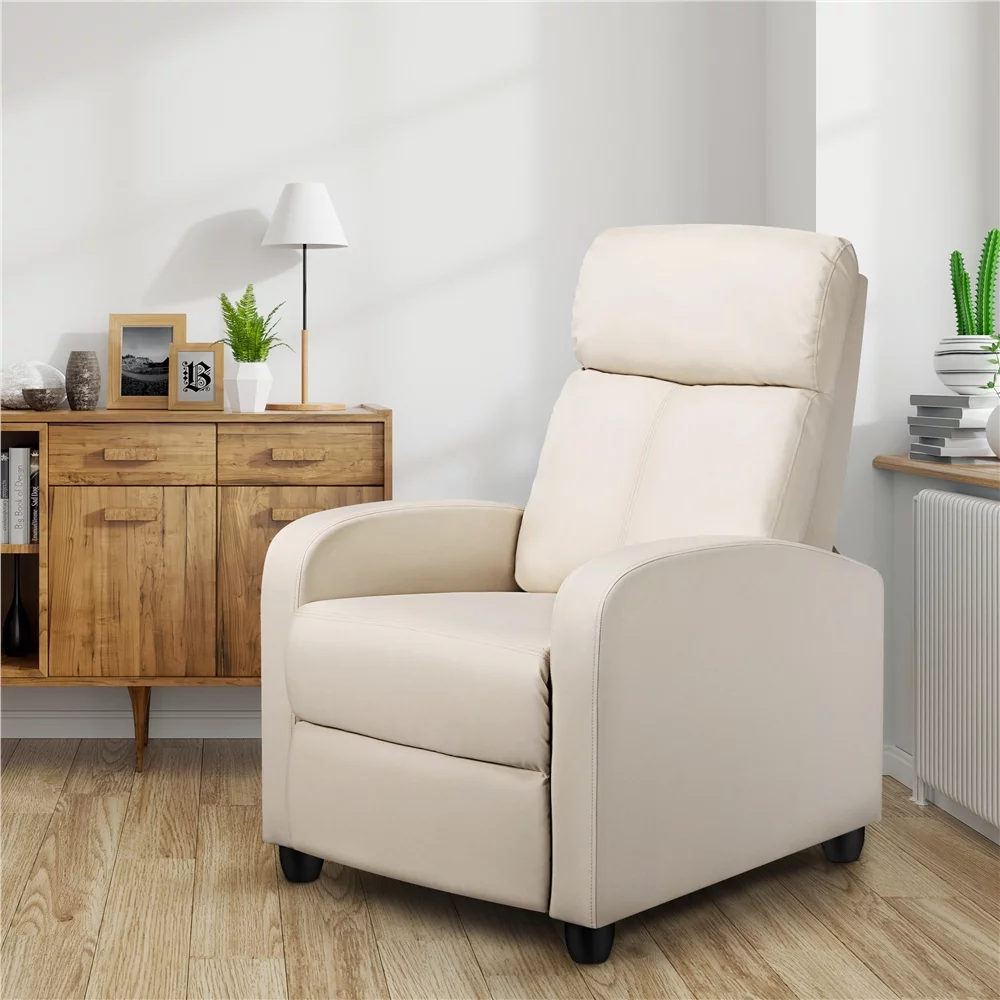 Yaheetech 2pcs Recliner Chair with Pocket Spring for Living Room, Beige