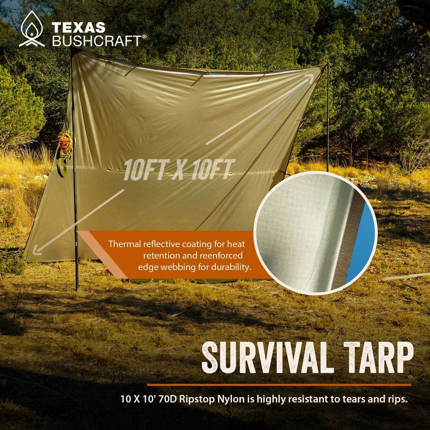 Texas Bushcraft Survival Tarp Adult Unisex - Shop Hardware Tools Online Store