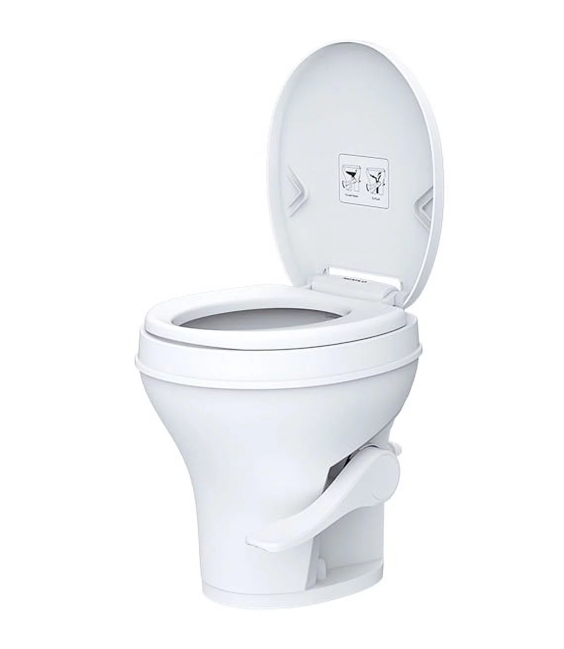 SEAFLO RV Toilet - Standard Height, Gravity Flush, Foot Pedal, Soft Close Lid - Curated Treasures Market