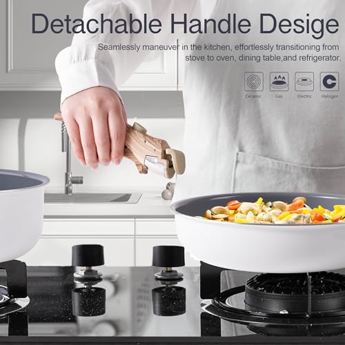 YIIFEEO 11 Pieces Cookware Set, Nonstick Pans and Pots Sets, Stone Non Stick Frying Pans and Saucepan Sets with Cooking Utensils,Induction Compatible