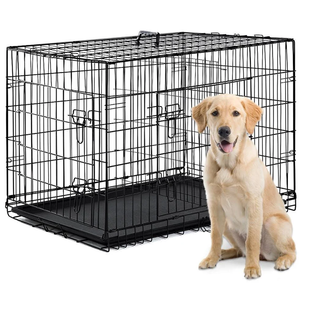 Bestpet 42x22 Pet Folding Dog Cat Crate Cage Kennel w/ABS Tray LC