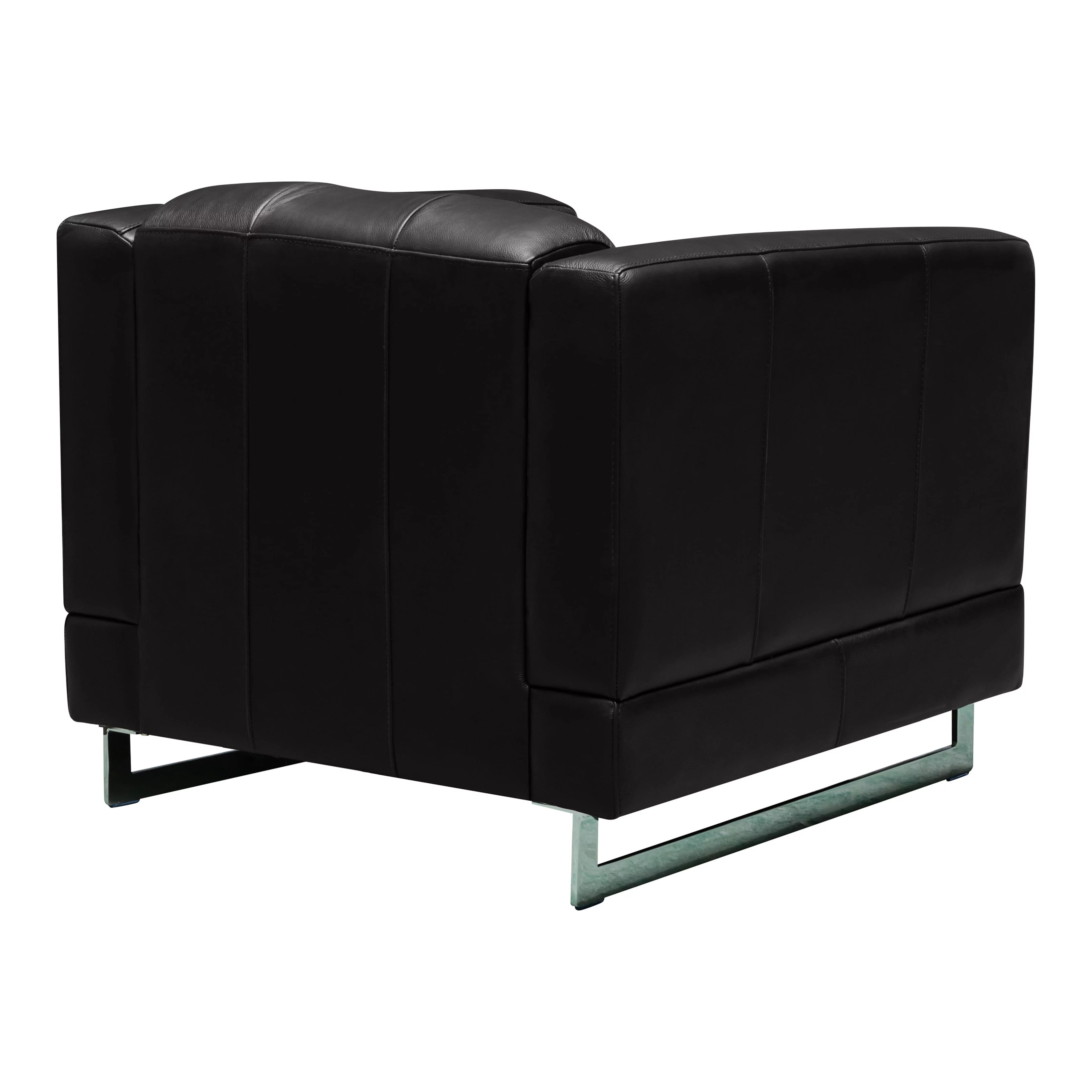 Devon & Claire Elizabeth 3-pc Leather Sofa and Chairs Set, Black