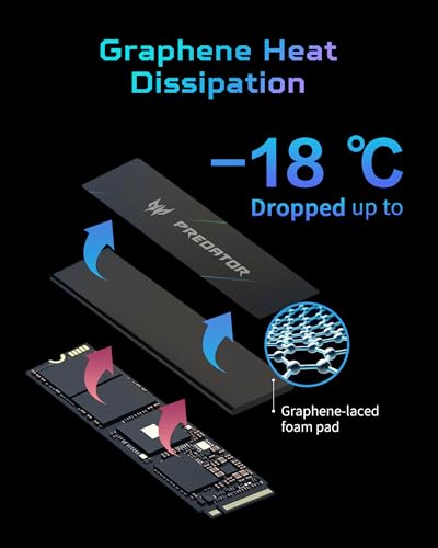 Predator M.2 SSD 2TB GM7000 with DRAM Cache NVMe 1.4 2280 PCIe Gen4×4 Ultra high Speed (Maximum Read: 7400MB/s, max Write: 6700MB/s) 3D NAND TLC Internal SSD Compatible with PS5 Pro - BL.9BWWR.106
