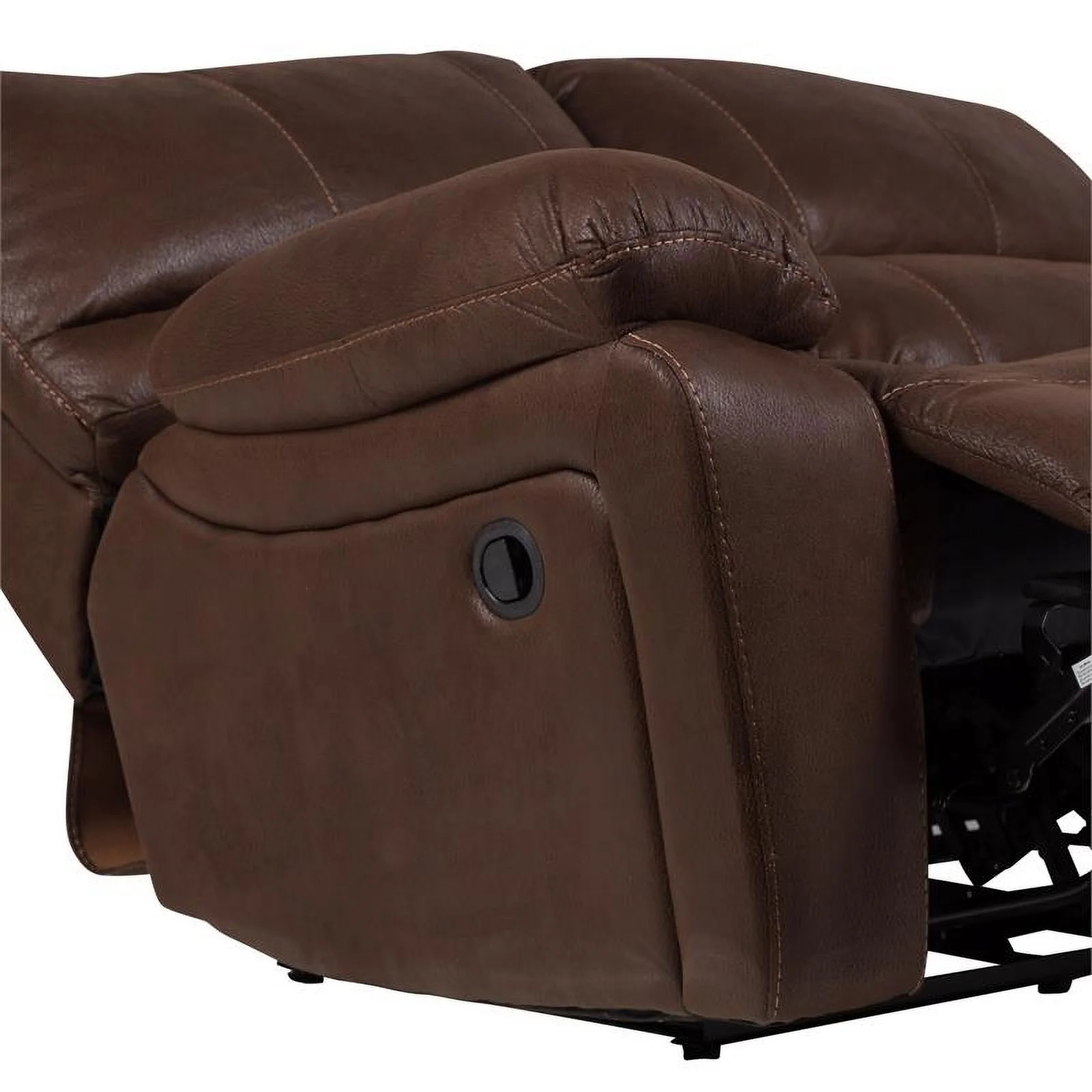 Corvallis Transitional Leather-Look Microfiber Reclining Loveseat - Brown