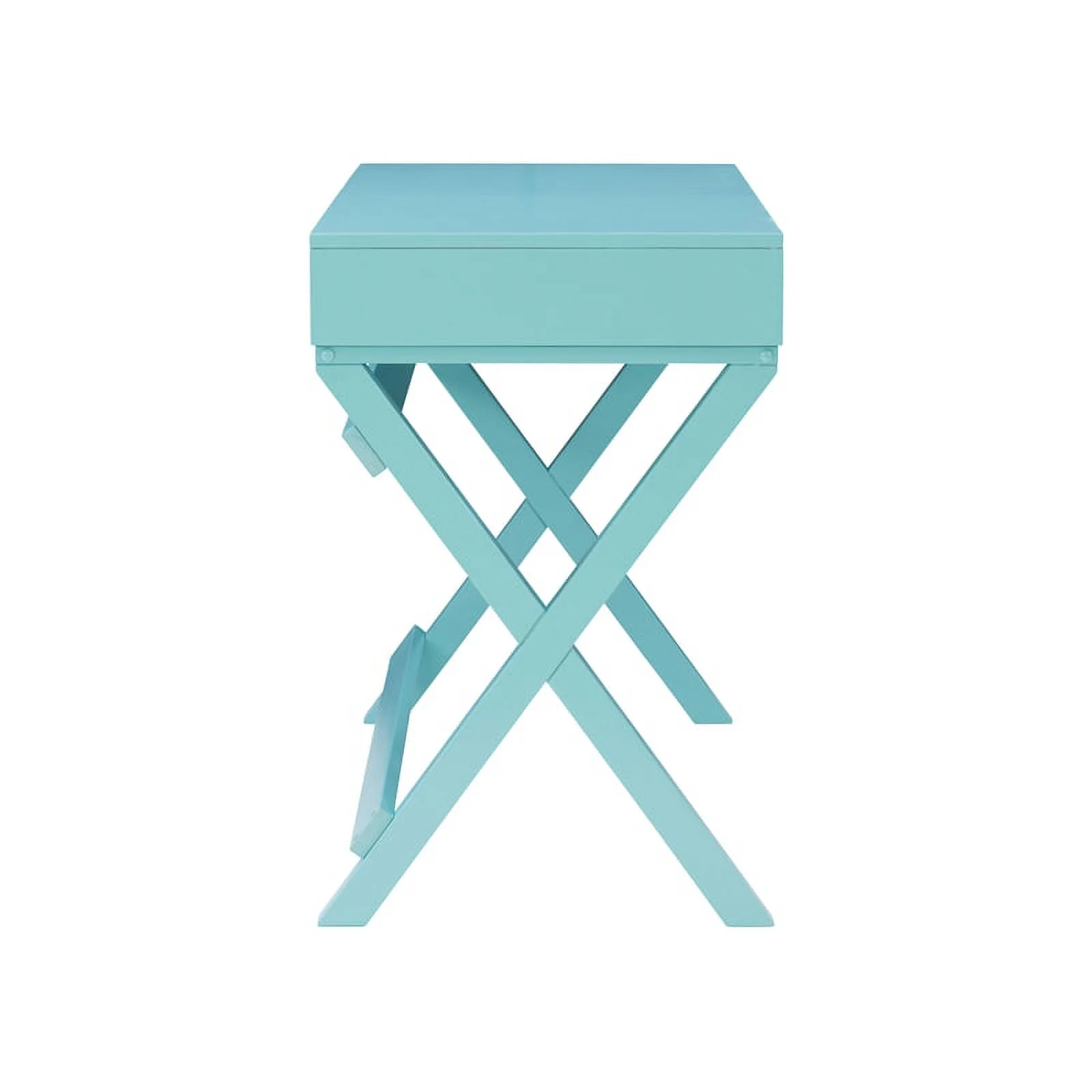 Linon Peggy Wood Two Drawer Writing Desk in Blue
