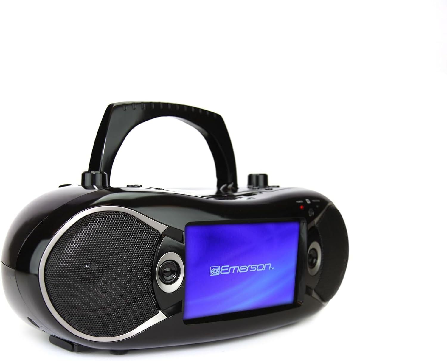 Emerson 7” Bluetooth DVD Boombox with AM/FM Radio & Digital TV, Portable Multimedia Player with 7" LCD Screen, HDMI, Bluetooth, USB/SD Playback, Twin Speakers, Black