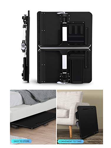 Laptop Bed Tray Table, Saiji Adjustable Bed Desk for Laptop, Foldable Laptop Stand with Storage Drawer for Eating, Working, Writ