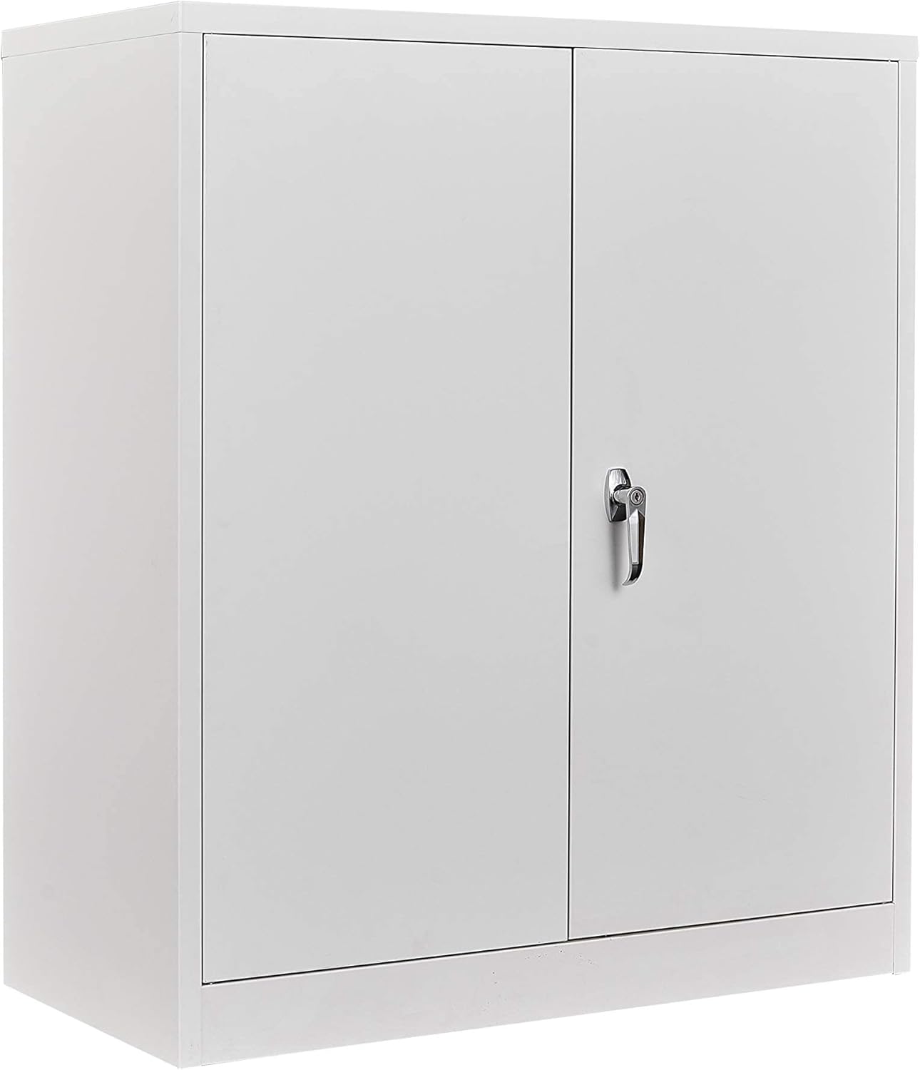 BYNSOE Metal Locker Storage Cabinets, 72” White Tall Steel Wardrobe, Employees Locker with Hanging Rod, Shelves and Lockable Doors for Home, School, Office - Assembly Required (White3)