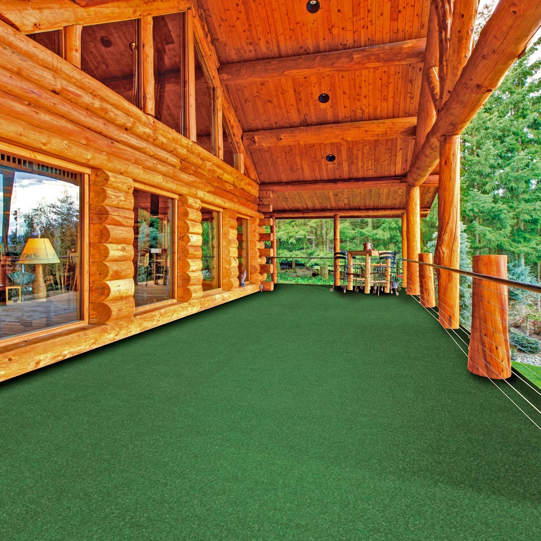 Foss Floors Peel and Stick Grizzly Grass Turf Carpet Tile (15 Tiles/Case) D58 Pecan
