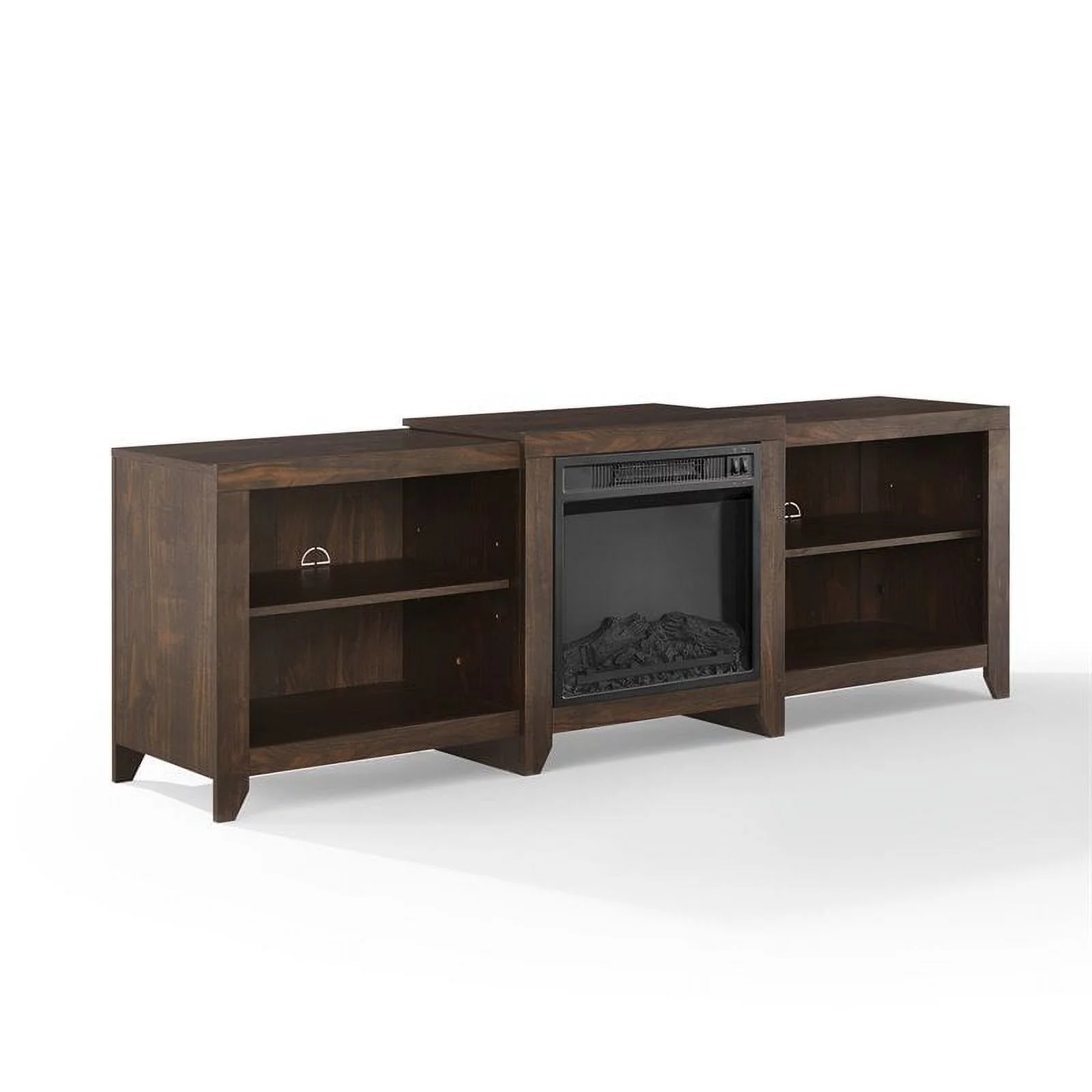 Crosley Furniture Ronin Wood TV stand for TVs up to 75" in Dark Walnut