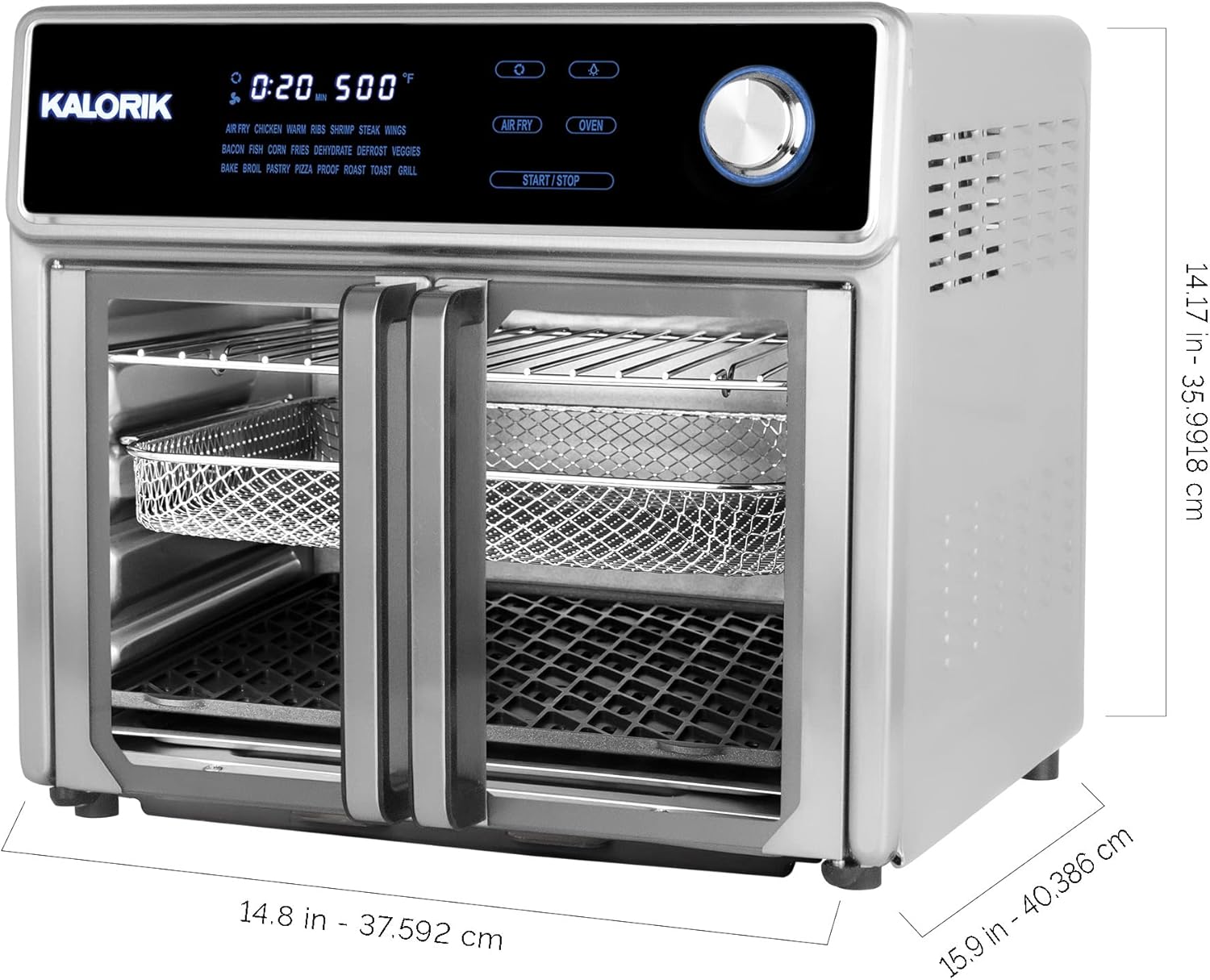 Kalorik MAXX 26 Quart Digital Air Fryer Oven Grill, Stainless Steel (AFO 47631 SS2)