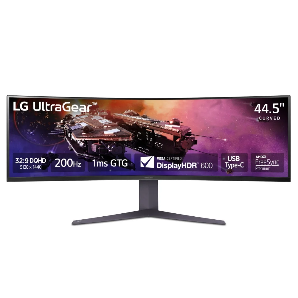 LG 45" UltraGear™ QHD 1ms 200Hz Curved Gaming Monitor with USB Type-C™ - 45GR75DC-B