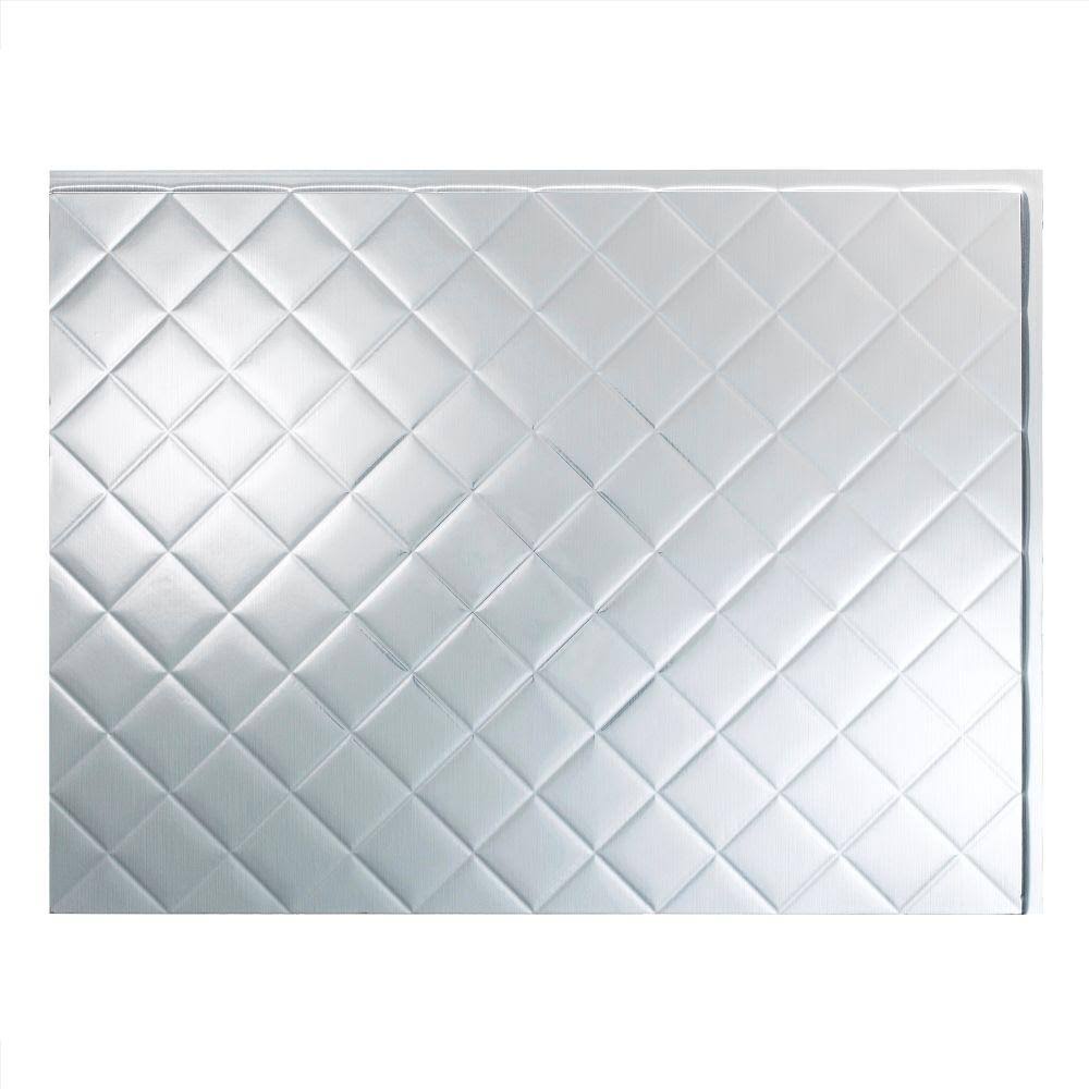 Fasade 18in x 24in Quilted Brushed Aluminum Backsplash Panel (5 Pack)