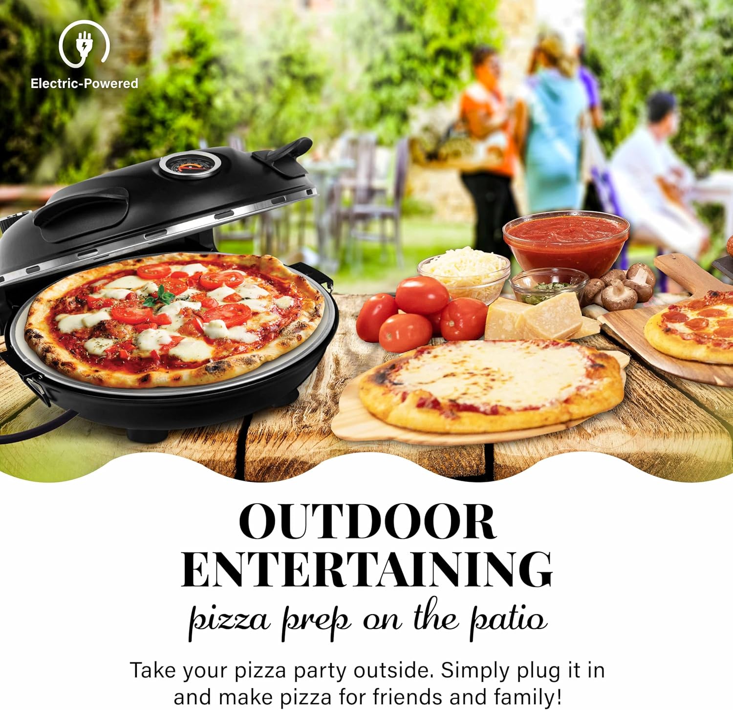 PIEZANO Crispy Crust Pizza Oven by Granitestone – Electric Pizza Oven Indoor Portable, 12 Inch Indoor Pizza Oven Countertop, Pizza Maker Heats up to 800˚F for Stone Baked Pizza at Home As Seen on TV