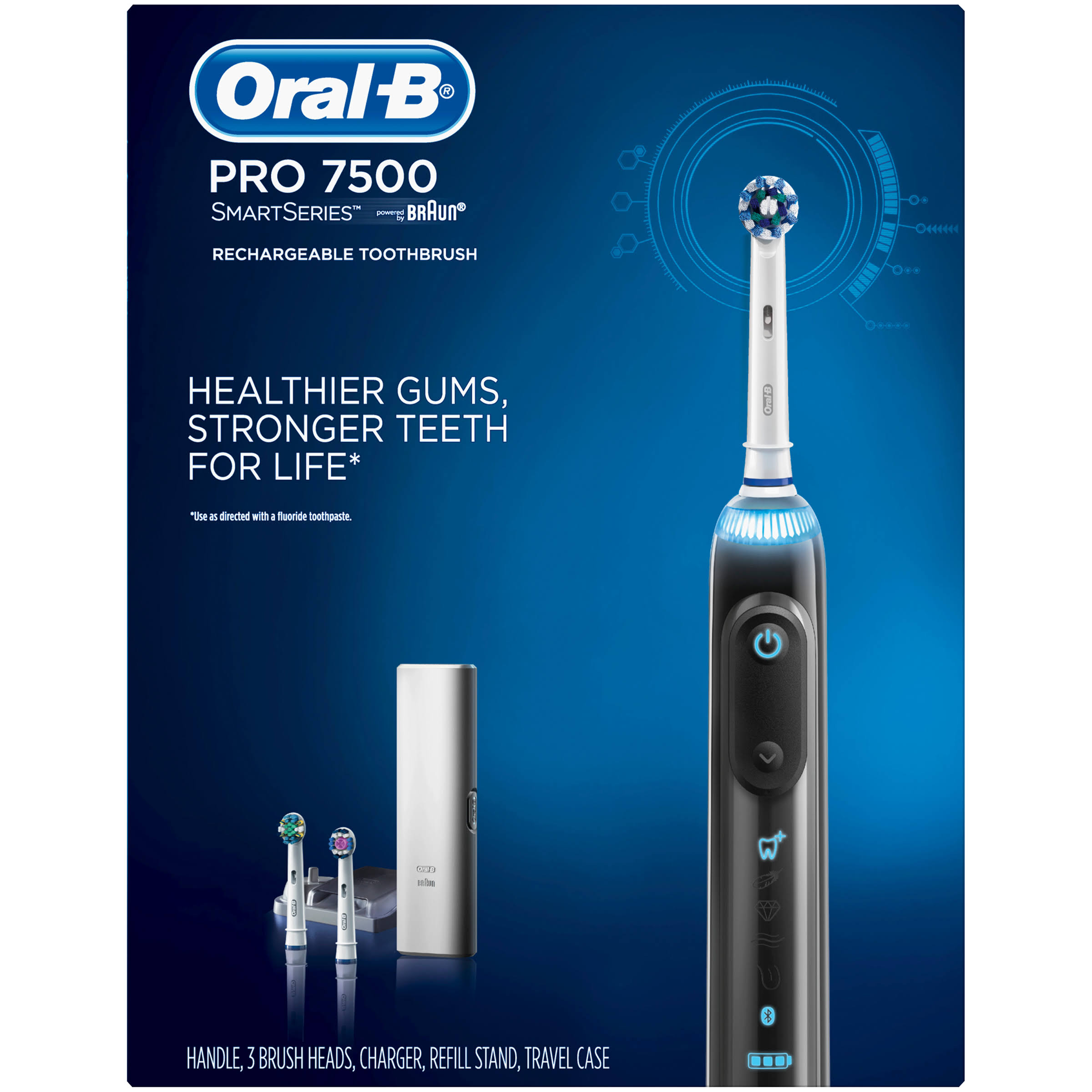 Oral-B Pro 7500 Power Rechargeable Electric Toothbrush Powered by Braun Black