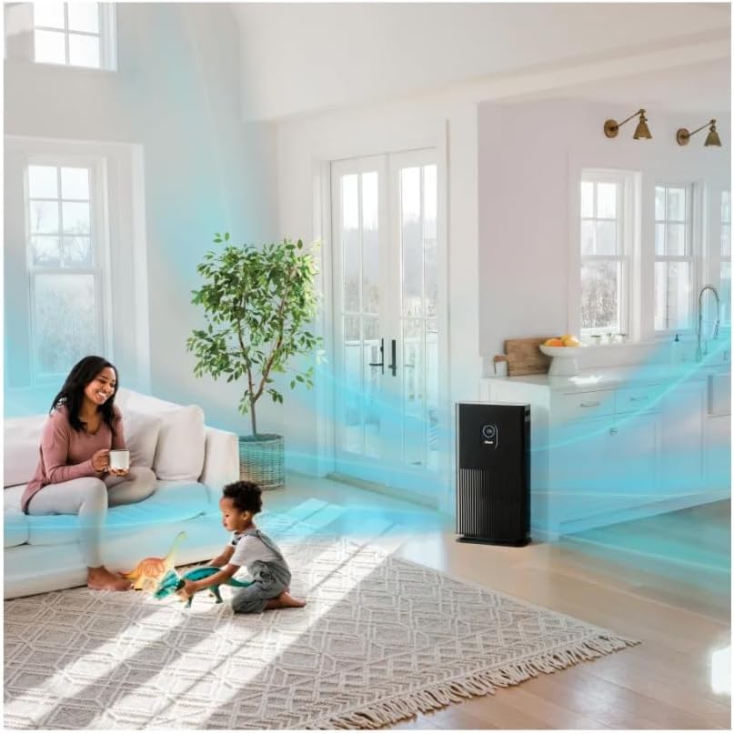 Shark HE601C Ultra- Fast and Ultra- Quiet Air Purifier with 6-Fan Airflow, Remote Control, Anti- Allergen Hepa Multi-Filter and Heightened Odor Protection (Charcoal)