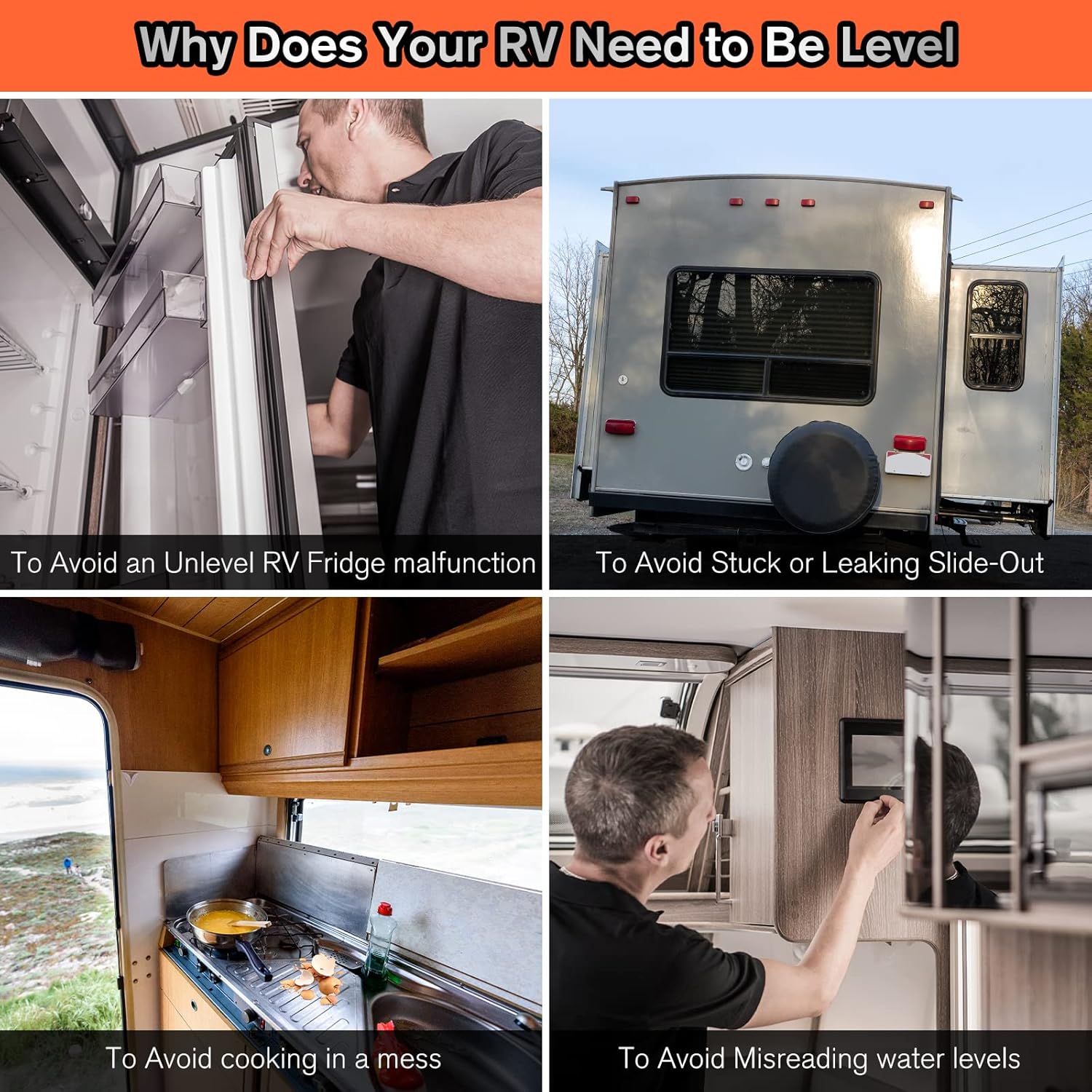 WELLUCK RV Camper Leveler Kit, 2 Packs Heavy Duty Curved RV Leveling Blocks Ramp Wheel Chock for Travel Trailer, Up to 35,000 lbs, Anti-Slip Mats Included, Level your RV on First Try Pack of 2