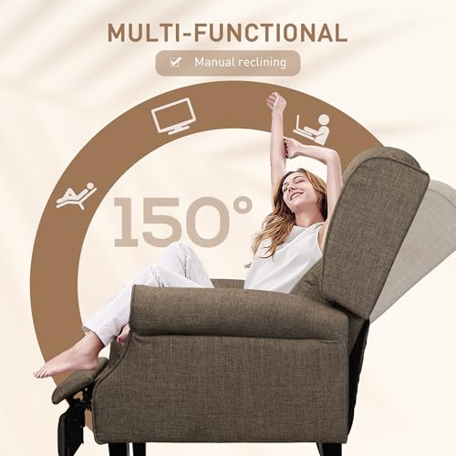 HOMCOM Vibration Massage Recliner Chair for Living Room with Heat, Wingback Single Sofa, Modern Suede Fabric Push Back Reclining Chair with Footrest, Side Pocket, Black