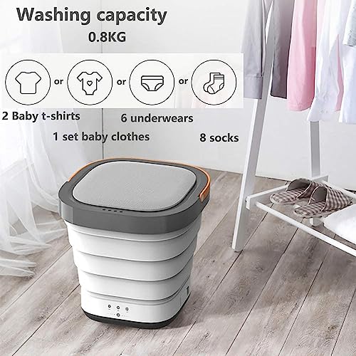 Mini Washer and Dryer Combo Portable with 4/6 Huors Drying and UV, Baby Washer Machine 350 PRM,Spin Dry,4D Wave Wheel for Underwear,Socks,Towels