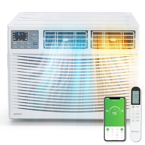 ROVSUN Window Air Conditioner with Heat, Window AC Unit & Heater Combo with APP & Voice Smart Control & Timer Function