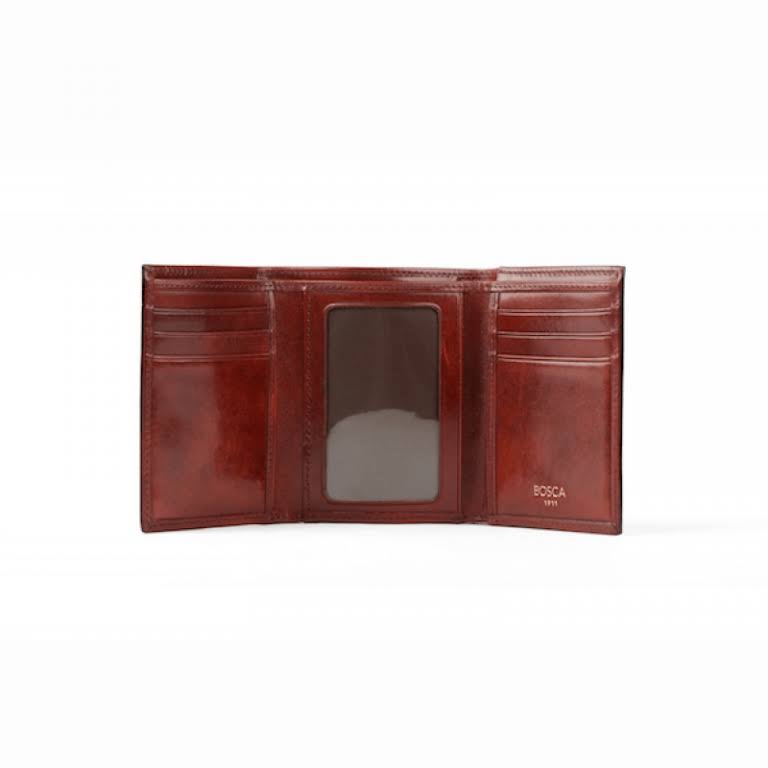 Bosca Old Leather Double ID Trifold - Dark Brown