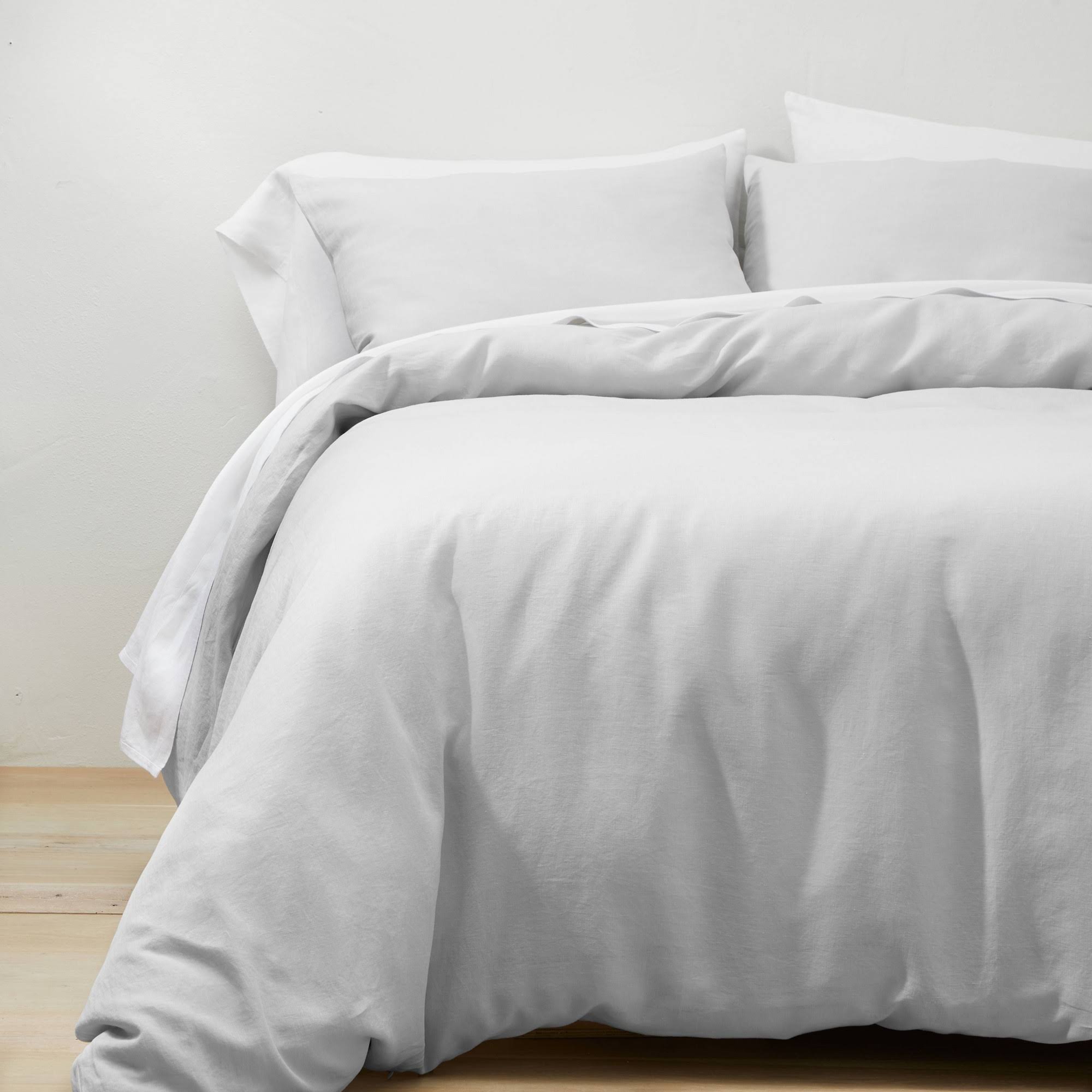 Full/Queen Linen Duvet u0026 Sham Set Light Gray - Casaluna