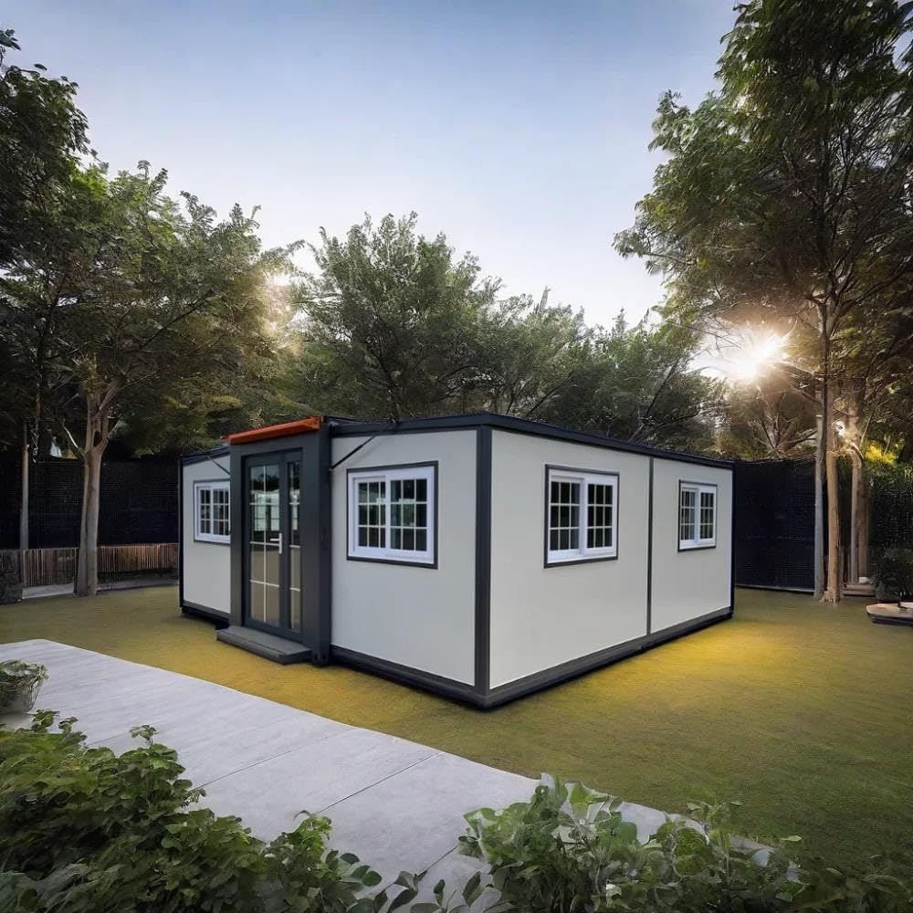 20ft and 40ft Expandable Prefab Container Home, 2 Rooms, Kitchen, Bathroom, Portable Tiny House for Small Family