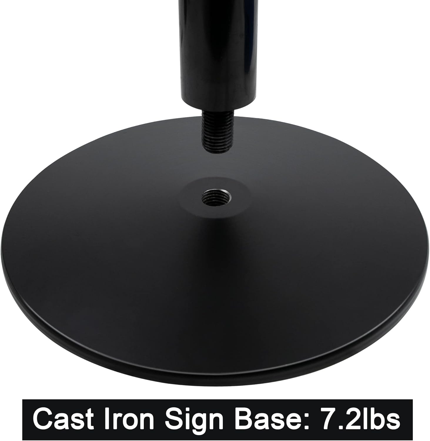 Mutualsign Parking Sign Post 48" Heavy Duty Cast Iron Sign Base Parking Sign Post, Movable Sign Stand for Hanging Signs, Black. Pack of 2