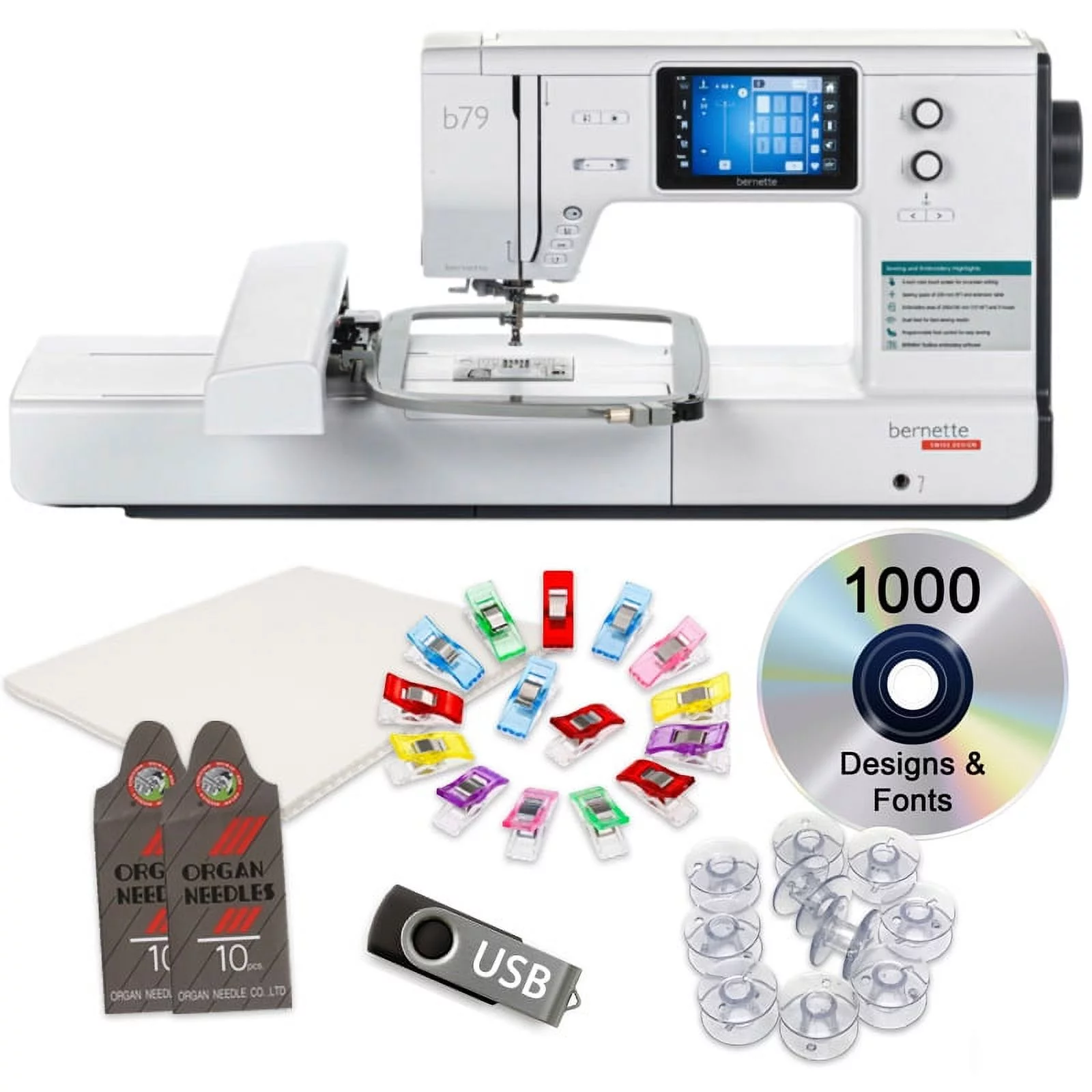 Bernette B79 10" x 6" Embroidery and Sewing Machine with $199 Free Bonus Bundle