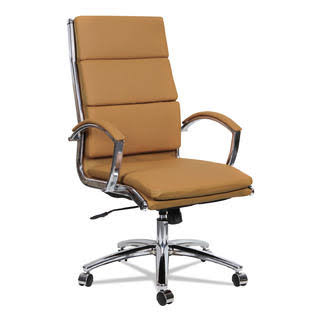 Alera Neratoli Series High-Back Swivel/Tilt Chair, Black Leather, Chrome Frame - ALENR4119