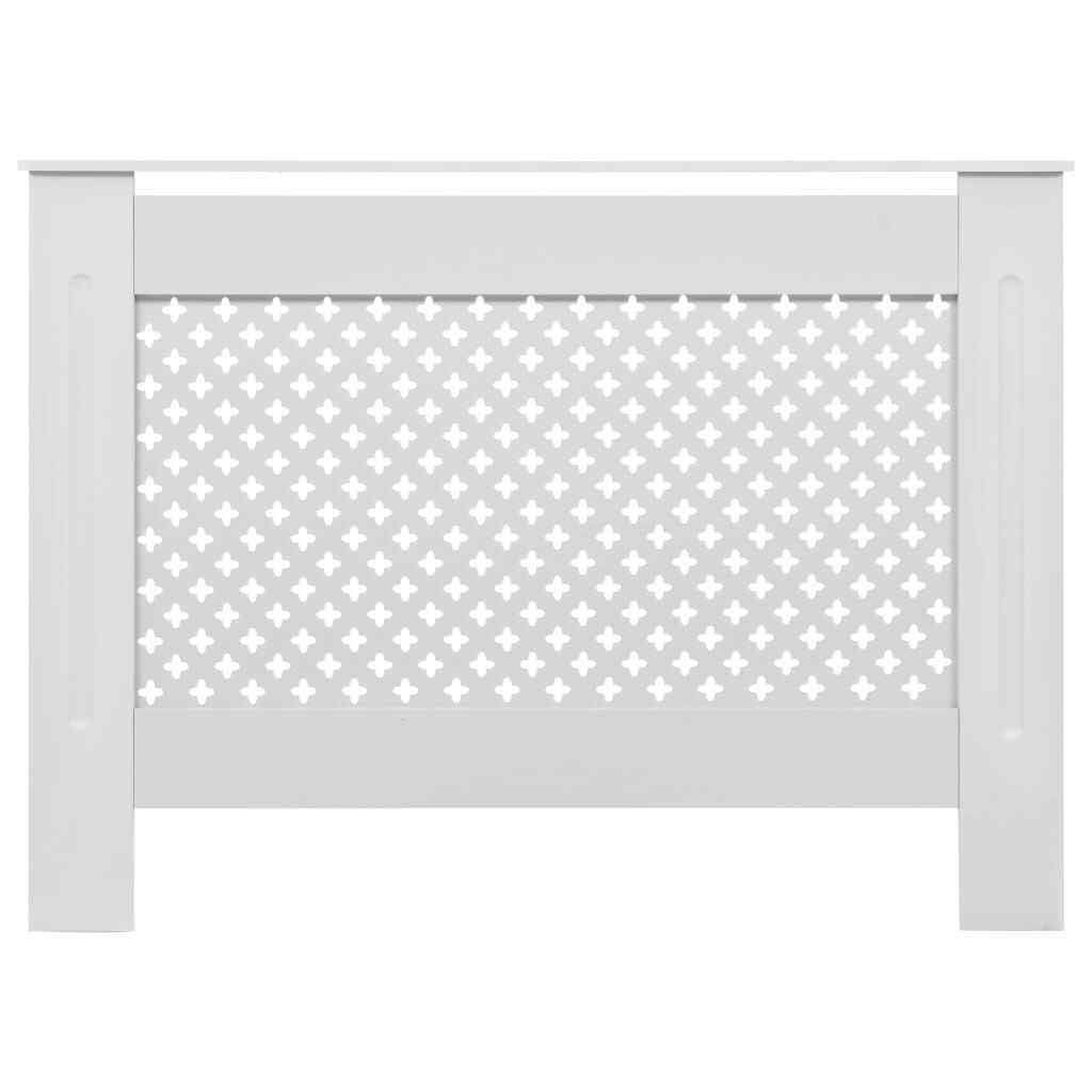 vidaXL Radiator Cover White 44.1&ldquo;x7.5&rdquo;x32.1&ldquo; MDF Heater Heating Side Cabinet
