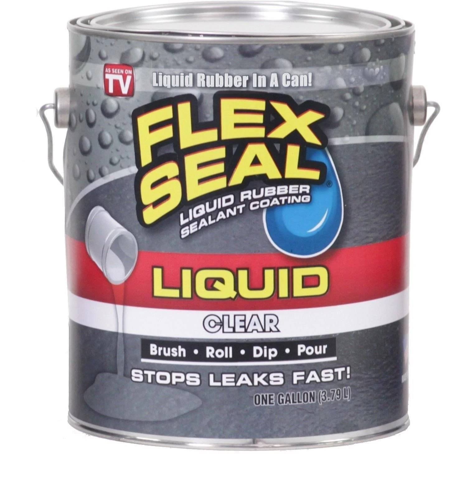Flex Seal Liquid Rubber Sealant Coating, Clear Can, 1 Gallon