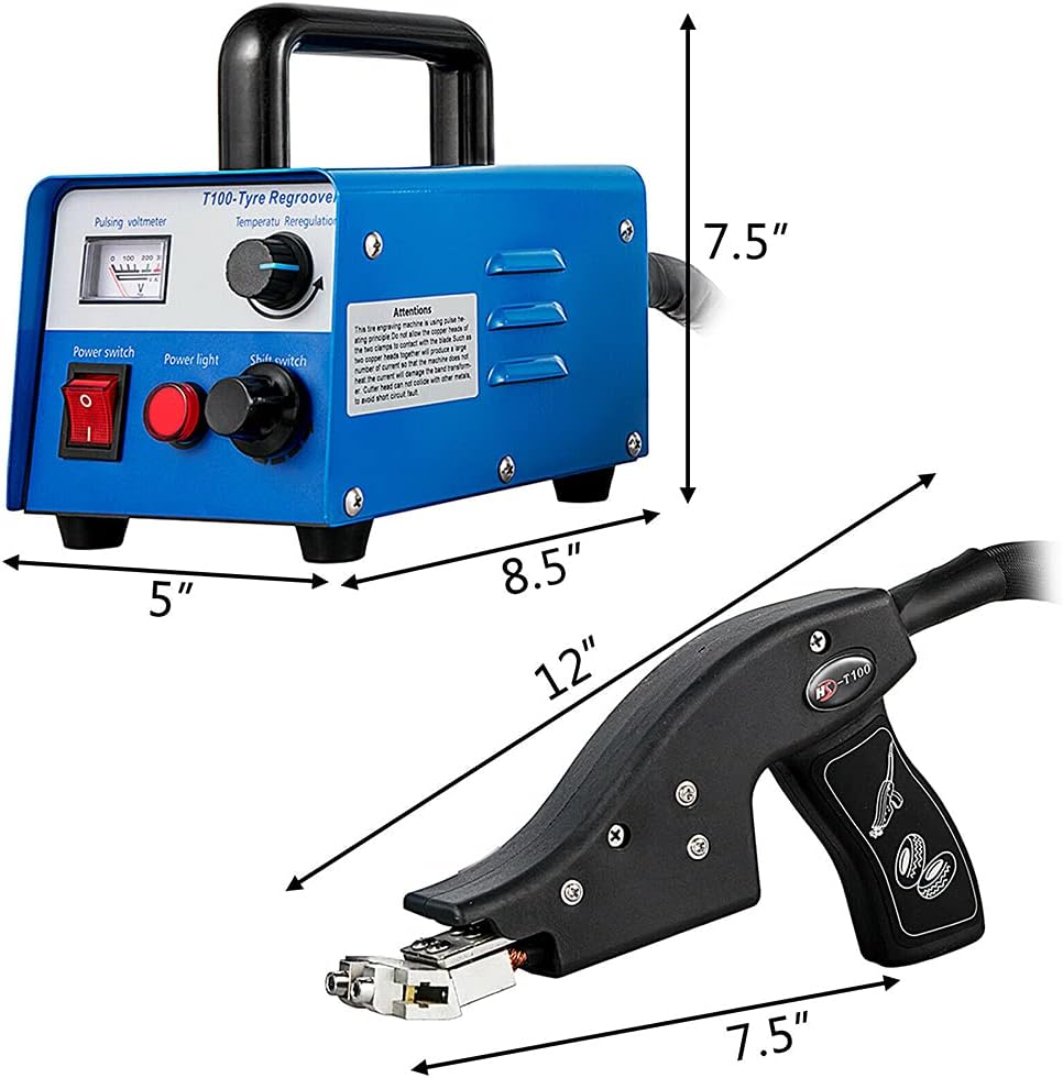 Tire Groover Truck Car Tire Grooving Tool Kit Regroover Machine Iron Tire Groover Cutter Tire Groover Heated Machine 110V 400W (A)
