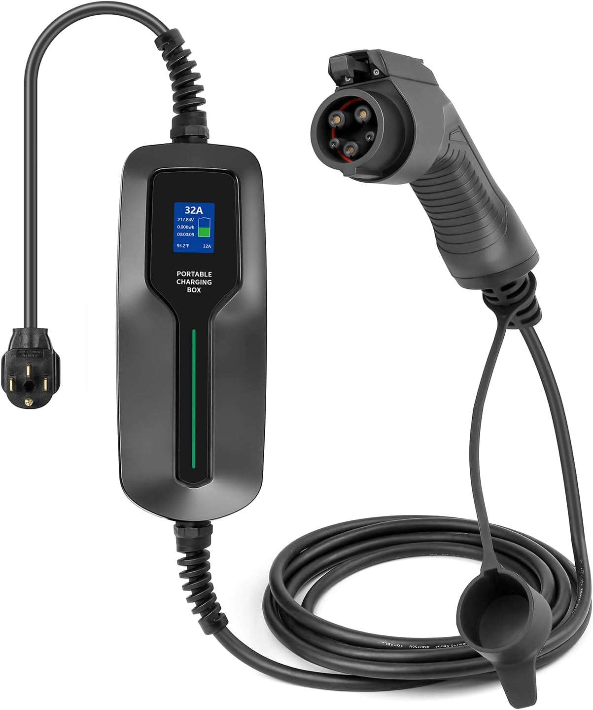 Elecvlife 220-240V Electric Vehicle Level 2 EV Charger 32A NEMA 14-50 Plug SAE J1772 Charger Electric Car 7.68 kW ,25ft with ev Charger