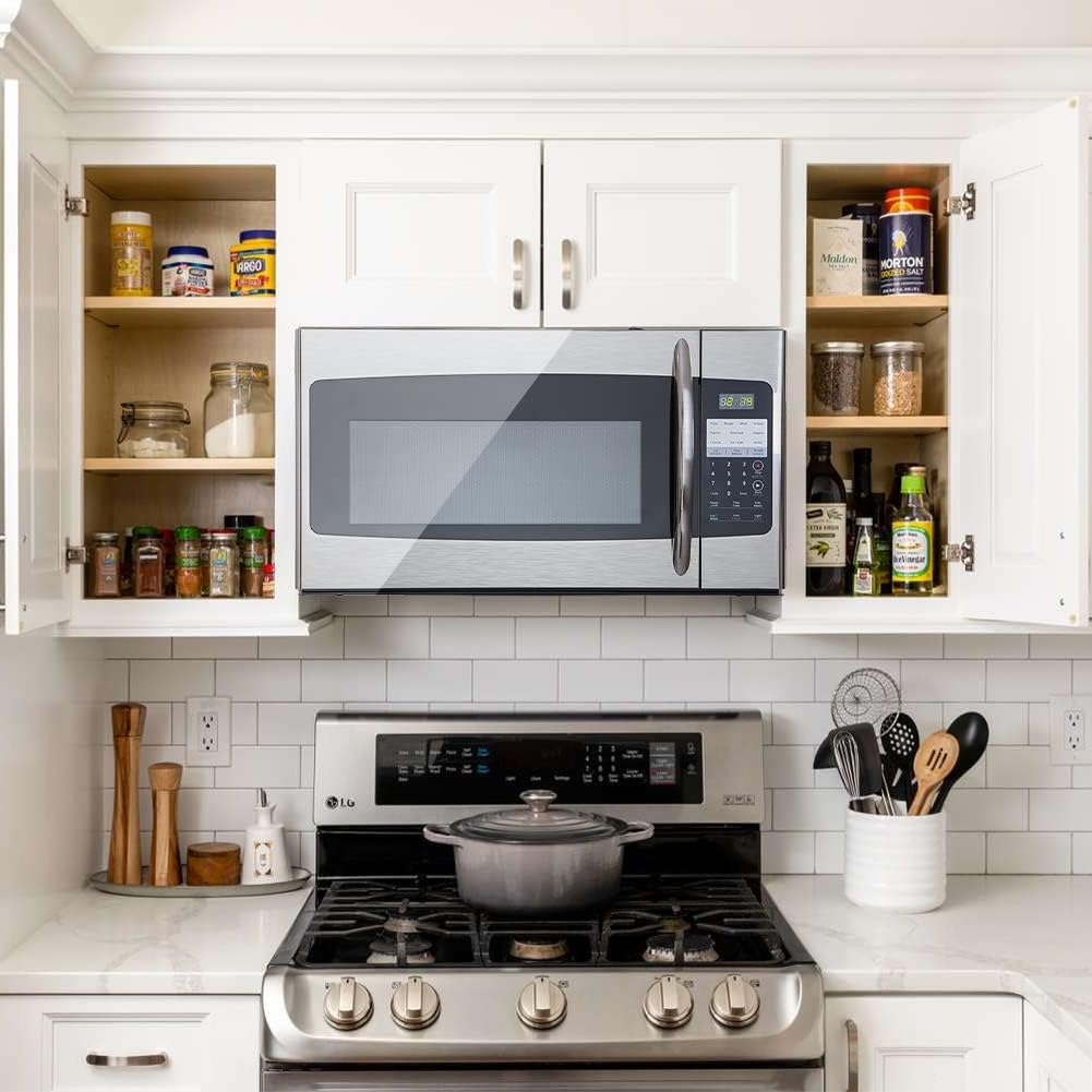 1.6 Cu.Ft. Over the Range Microwave 30 Inch with Vent, Rangetop Microwave with Sensor Cook, ECO Mode, LED Lighting and Child Lock, Smudge-Proof Stainless Steel
