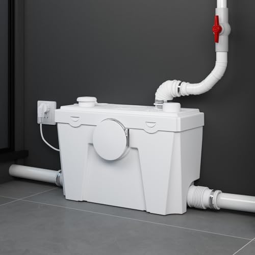 Macerator Sewerage Sump Pump with 4 Water Inlets for Toilet, Basement, Kitchen, Sink, Shower, Bathtub Waste Water Disposal Upflush Toilet System