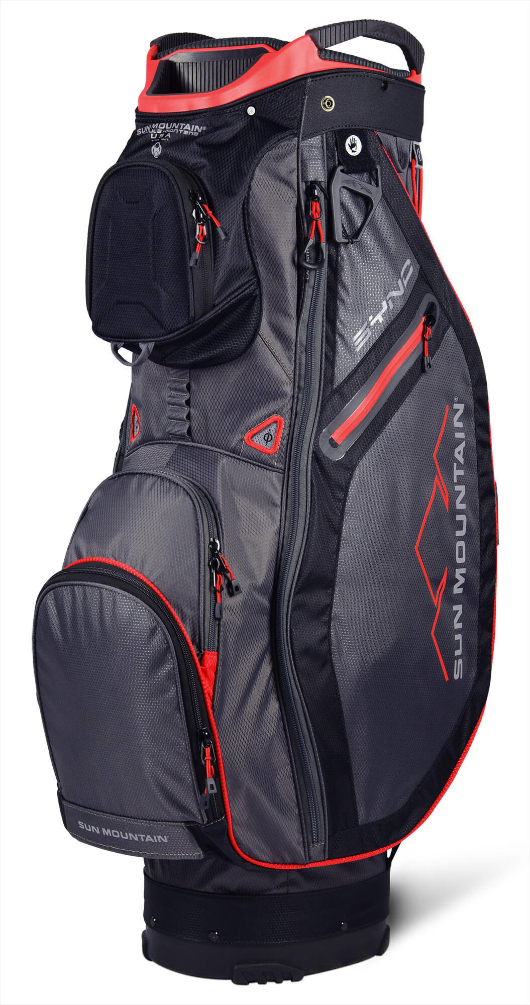 Sun Mountain 2019 Sync Cart Bag | Gunmetal/Black/Red
