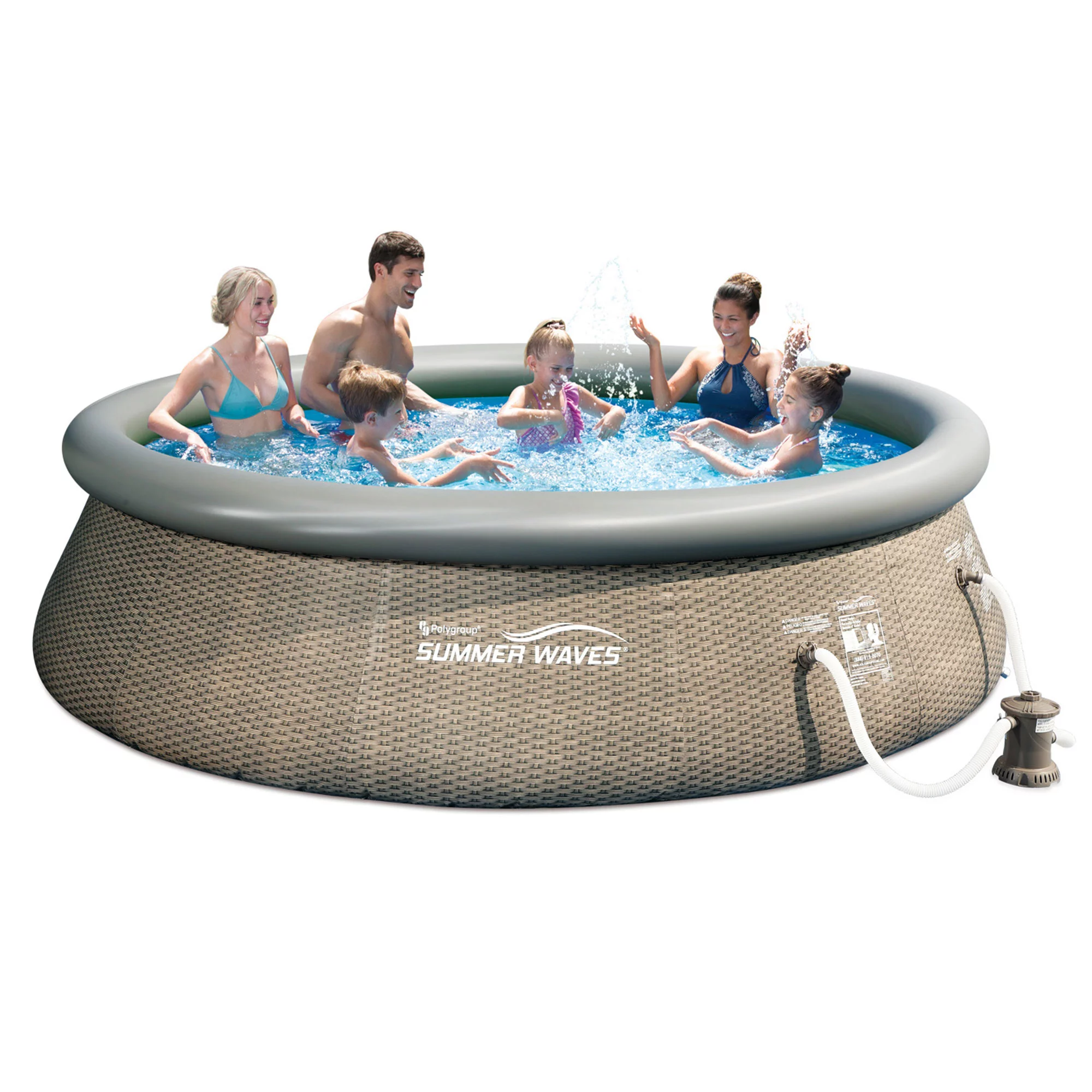 Summer Waves Quick Set 12’ x 36” Inflatable Above Ground Swimming Pool with Pump