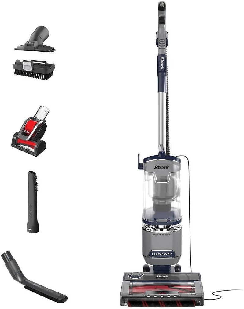 Shark UV900 Pet Performance Plus Lift-Away Upright Vaccum with DuoClean PowerFins HairPro & Odor Neutralizer Technology, Anti-Allergen Complete Seal Technology & HEPA Filter, Navy/Silver