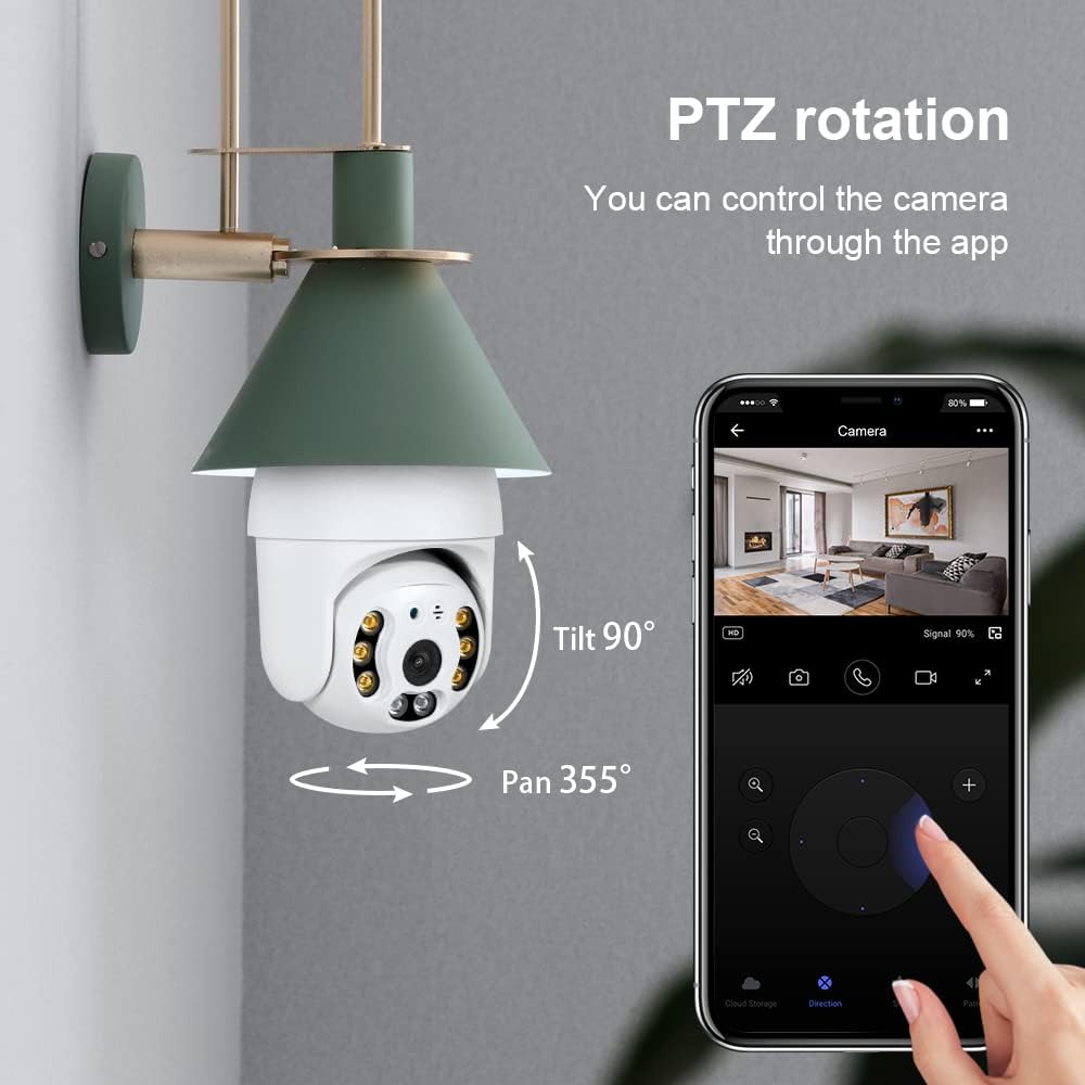 INQMEGA 2K 3.0MP Light Bulb Camera with E27 Connector, Wireless PTZ Security Camera Motion Auto Tracking, Two Way Audio, Night Vision, Tuya 360 Degree Panoramic WiFi IP Camera