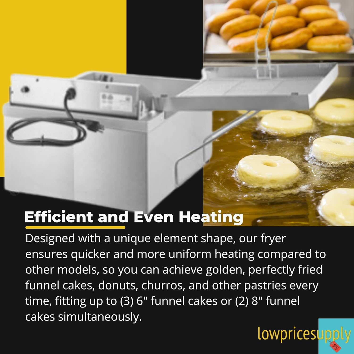 25 lb. Funnel Cake/Donut Fryer - 120V For making golden funnel cakes, donuts, churros, and other fried pastries.