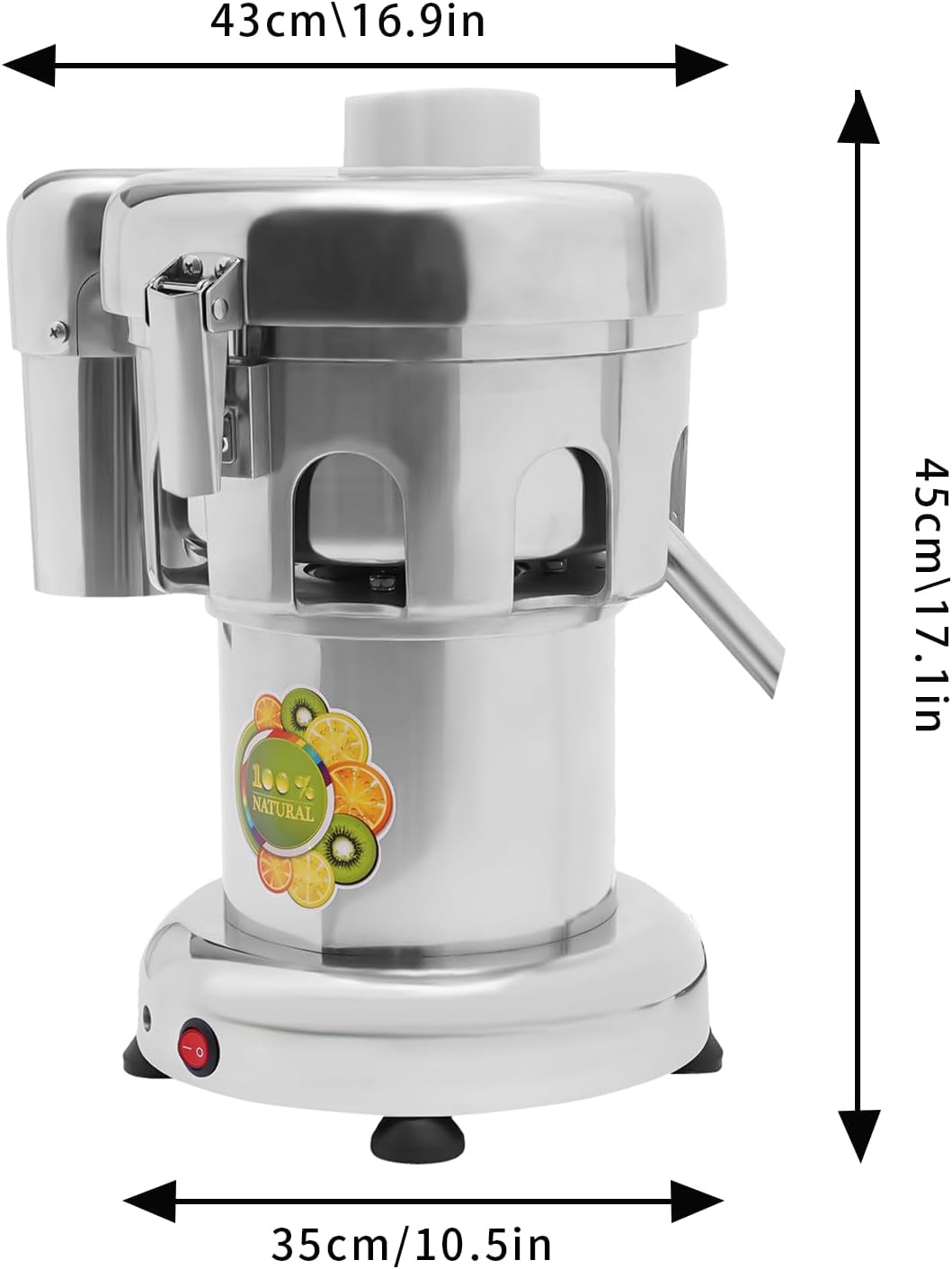 Commercial Juicer Machine 110V 370W Electric Fruit Juicer Machine Stainless Steel Centrifugal Juice Extractor 0-100Kg / Hr Juice Extractor for Nutrient Fruits and Vegetables