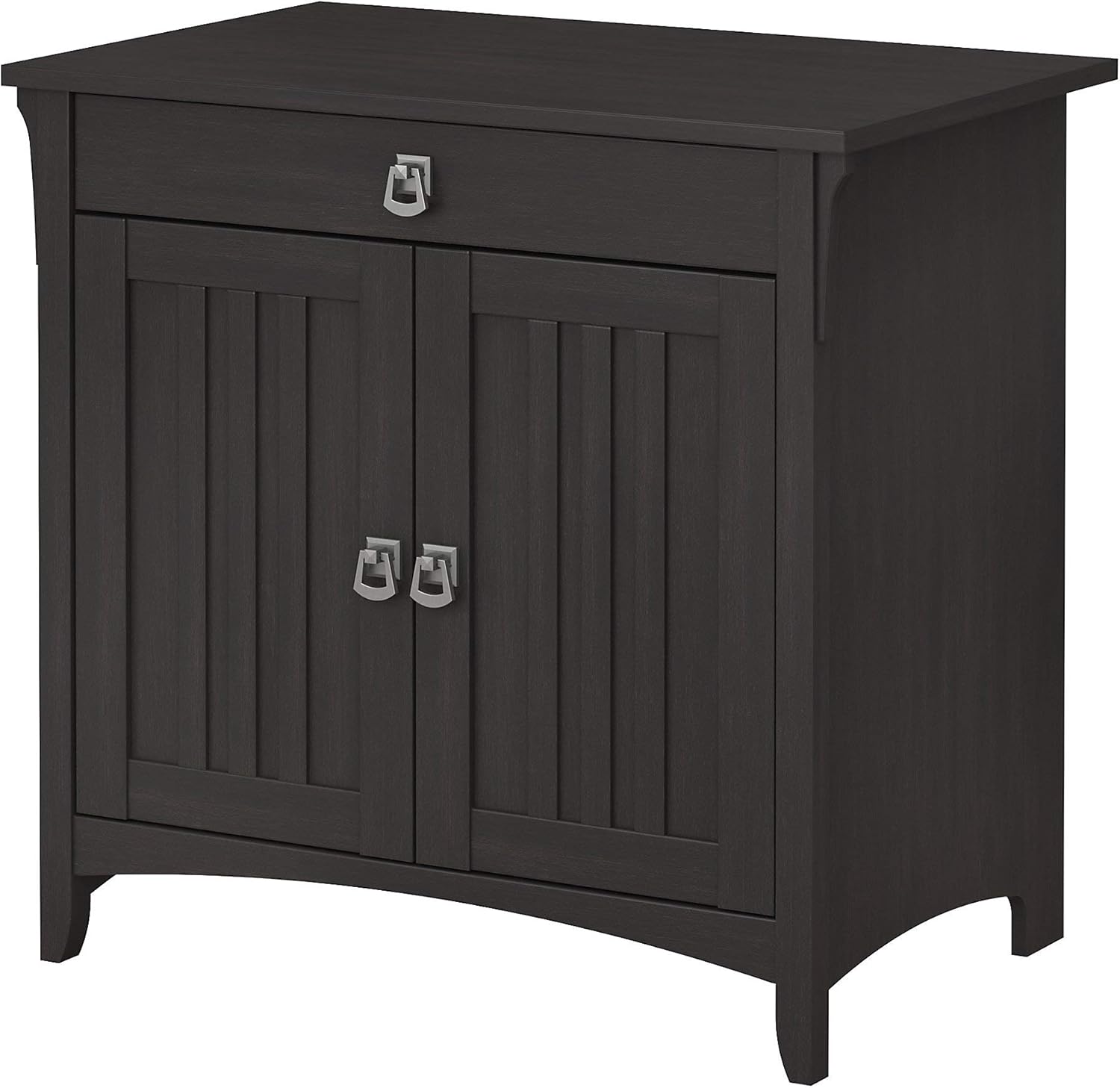 Bush Furniture Salinas Secretary Desk with Keyboard Tray and Storage Cabinet in Cape Cod Gray