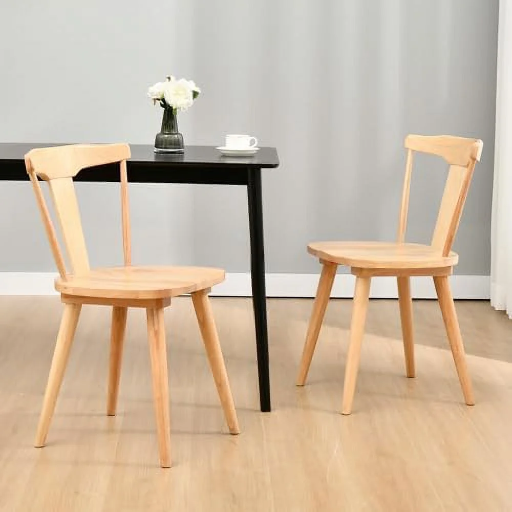 HJZUINIUNIU Duhome Wood Dining Chairs Set of 2 Mid Century Wishbone Dining Chairs Oak Wooden Kitchen &amp; Dining Room Chairs White