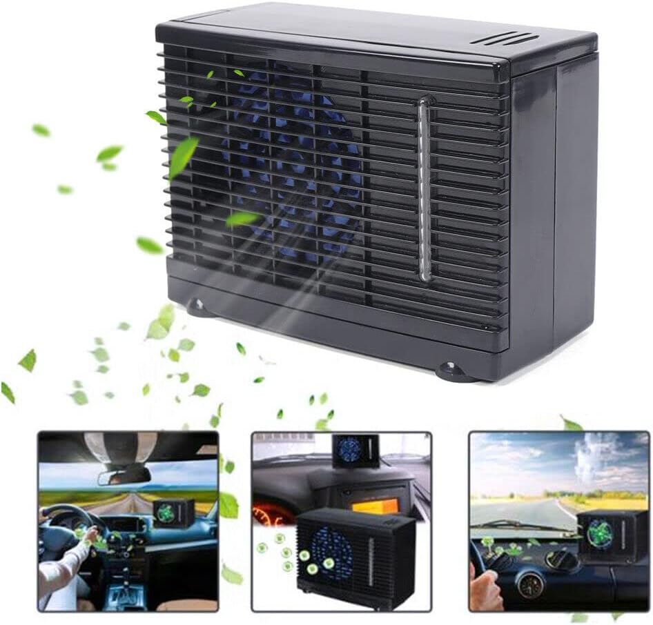 Adjustable Mini Air Conditioner Cooler - 12V Portable Car Air Conditioner Cooling Fan,Car Truck Air Cooler - Mini Air Cooler For Truck VehicleCooling Fan Water Ice Evaporative Pack of 2