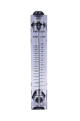 PureT Panel Mount Flow Meter - Measure and Control Water Flow, Measures both GPM and LPM, Great for RO and DI Systems