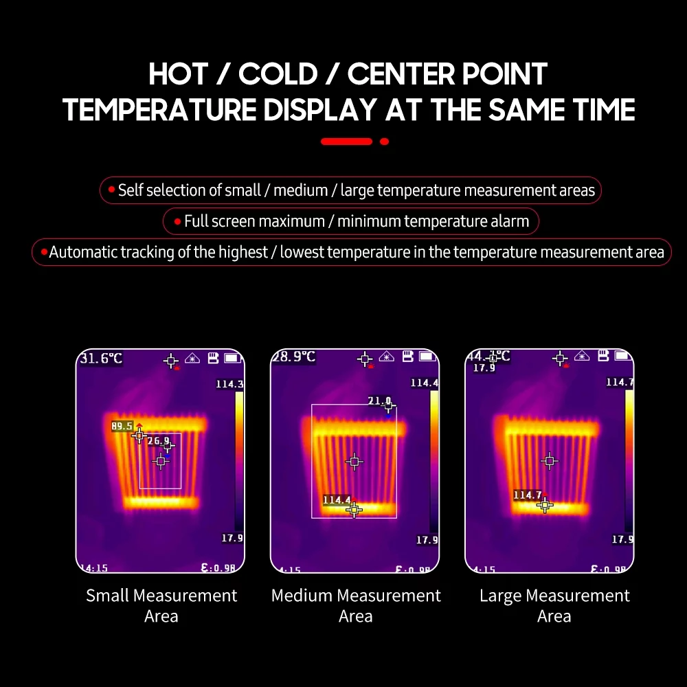 GUIDE T120 Entry-level Portable Thermal Camera 2000mAh Rechargeable Thermal Imager Non- Industrial Infrared Temperature Meter Thermographic Camera Handheld Thermal Imaging Tool 2.4-inch Larg
