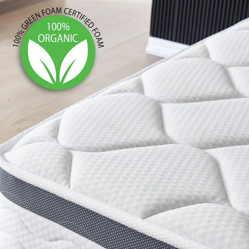 Twin Size Mattress - 10 Inch Cool Memory Foam & Spring Hybrid Mattress - Euro Top - Medium Firm - Oliver & Smith