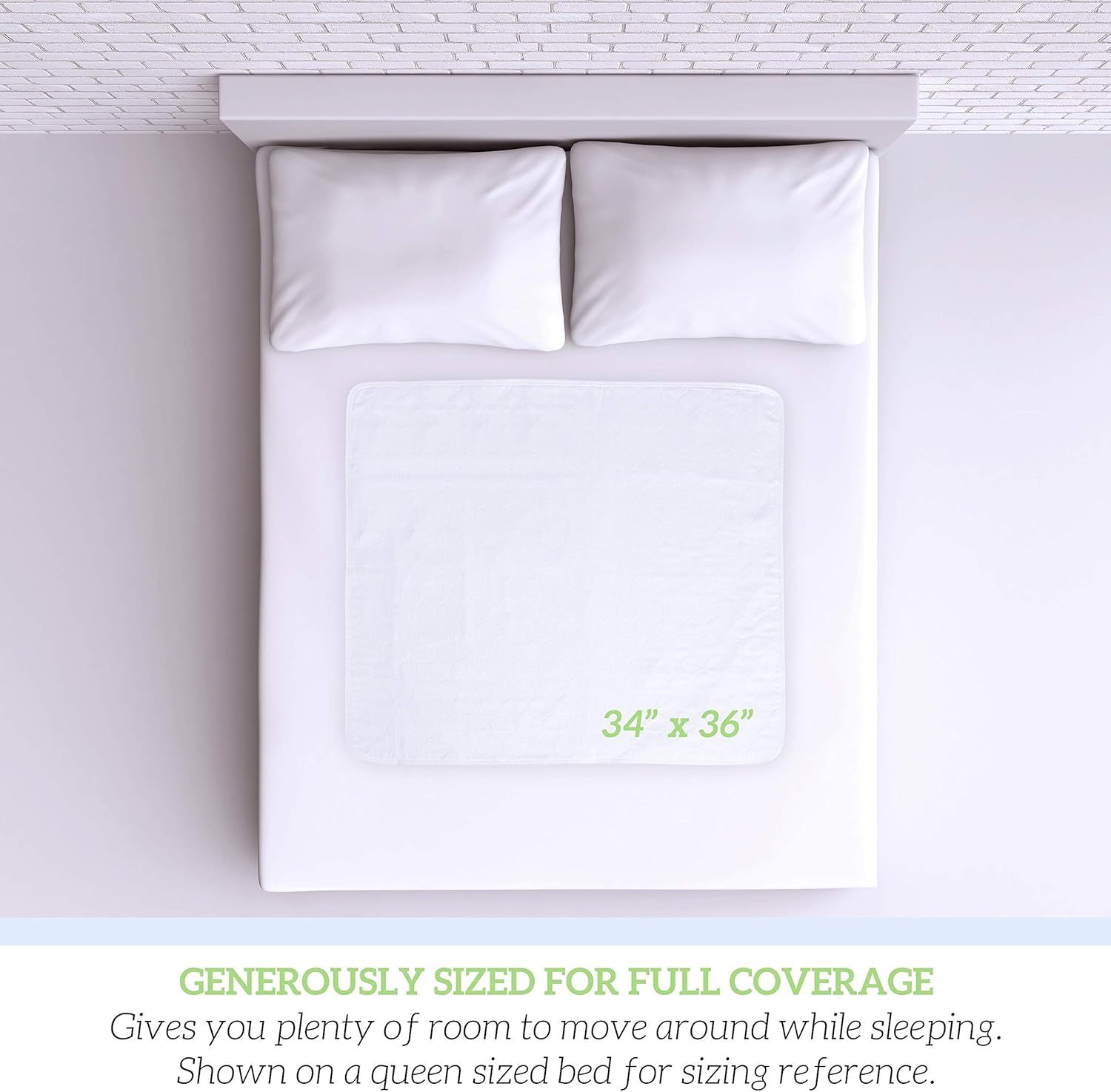 GREEN LIFESTYLE Washable Underpads, Pack - of 6 Large Bed Pads, 30" x 34", for use as Incontinence Bed Pads, Reusable pet Pads, Great for Dogs, Cats, Bunny & Seniors (6 Pack - 30x34)